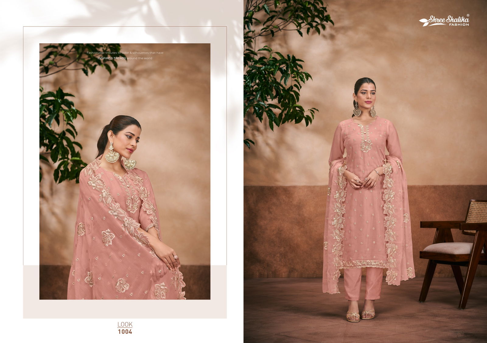 Ruhani By shree Shalika Organza Chiffon Embroidery Dress Material Suppliers In India